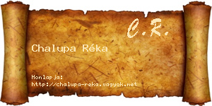 Chalupa Réka névjegykártya