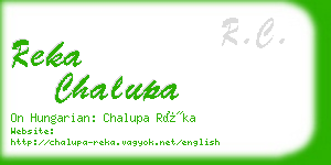 reka chalupa business card